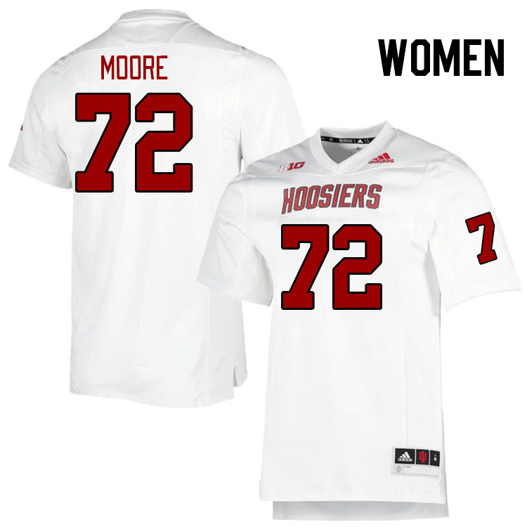 Women #72 DJ Moore Indiana Hoosiers College Football Jerseys Stitched-Retro